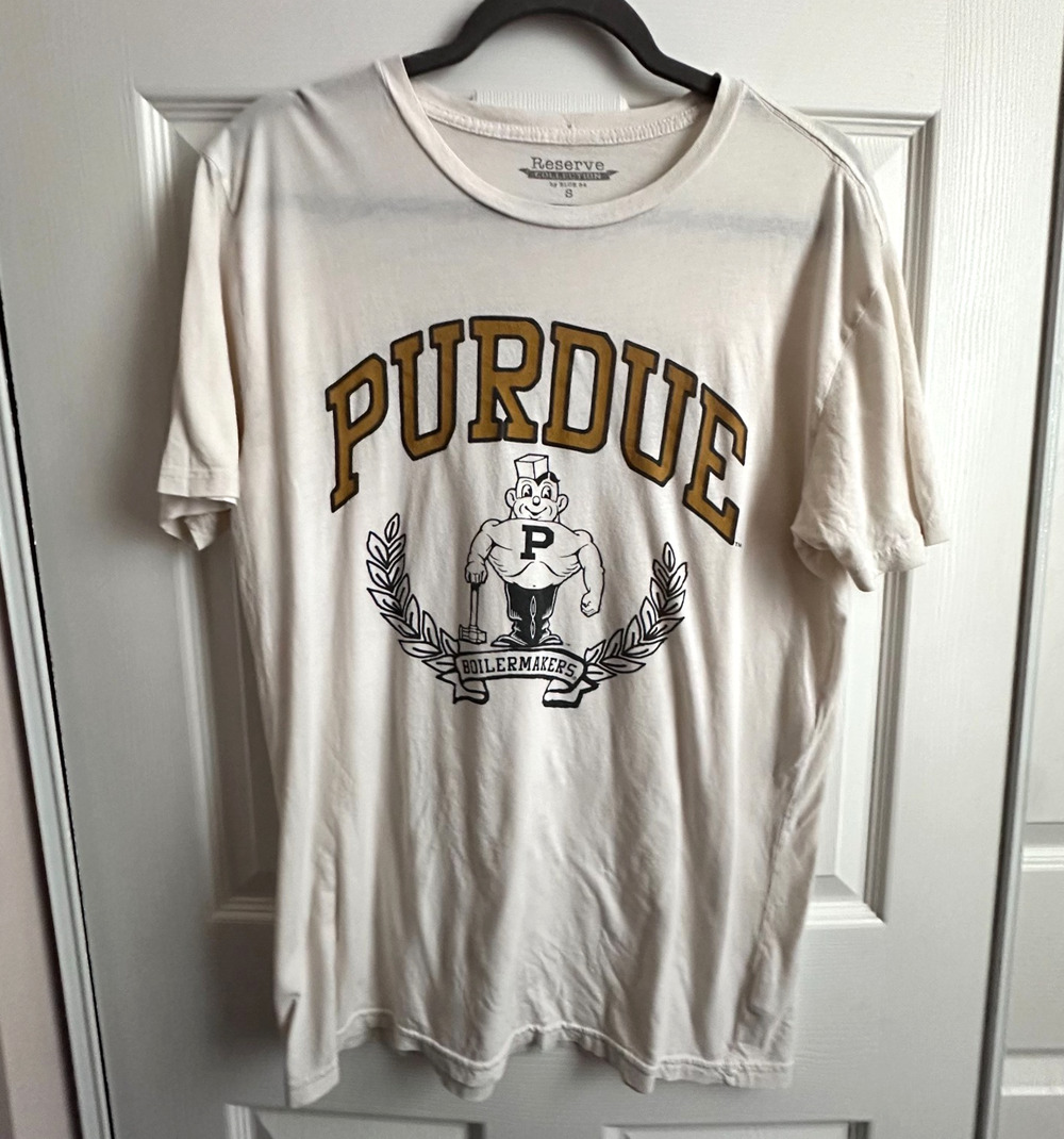 Purdue Graphic T-shirt Boilermakers Vault Mascot Pete Retro Blue 84 Mens Small